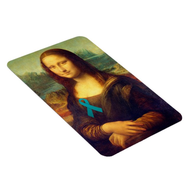 Íman Mona Lisa Com Fita Teal (Lado Direito)