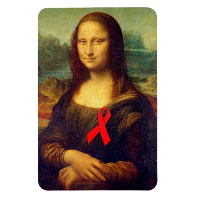 Íman Mona Lisa Com Fita Vermelha (Vertical)
