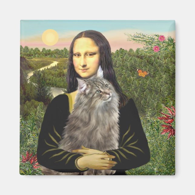 Íman Mona Lisa - Gato da Floresta Norueguesa (Frente)