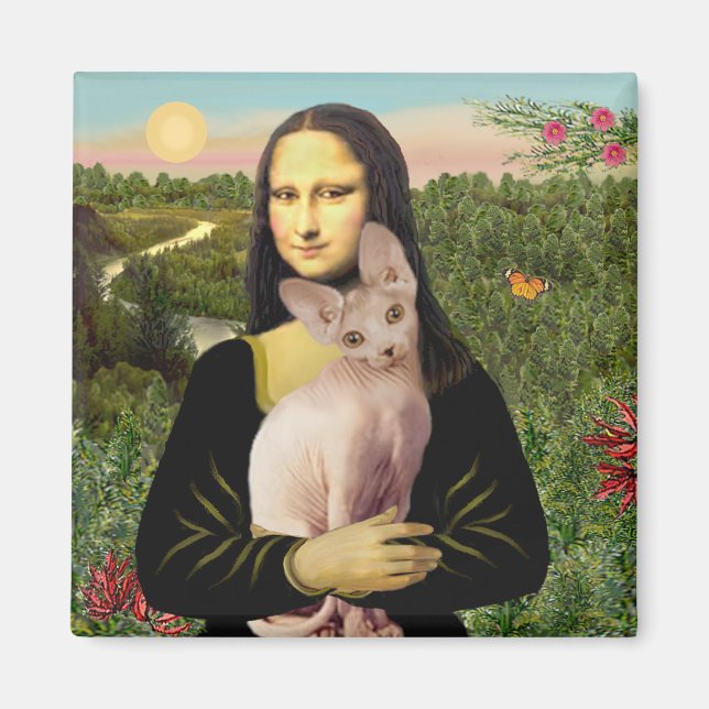 Íman Mona Lisa - Gato Sphynx creme (Frente)