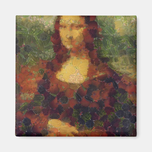 Íman Mona Lisa Lettuce Fine Art Vegan Spoof (Frente)