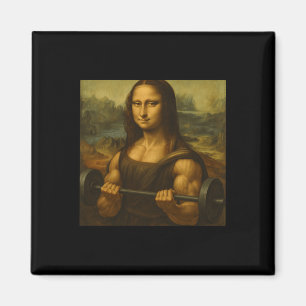 Íman Mona Lisa Levantando Pesos Fortes Ganham Arte Body
