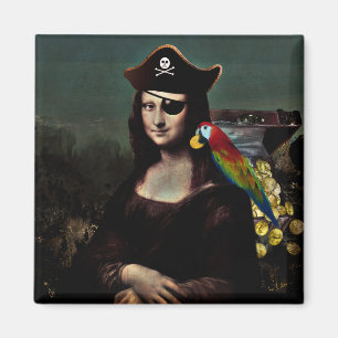Íman Mona Lisa Pirata com Curativo no Olho