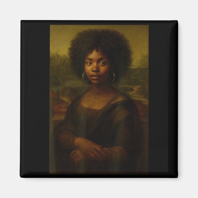 Íman Mona Lisa Preta Afro Americana Negra Melanina (Frente)