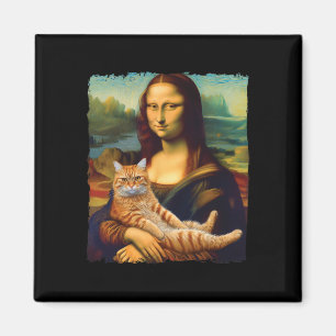 Íman Mona Lisa Segurando Gatinho de Pintura de Retratos
