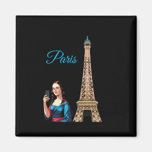 ÍMAN MONA LISA TIRANDO SELFIE SURREAL PARIS