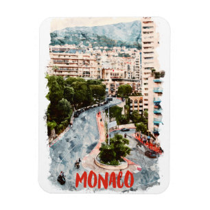 Íman Mônaco Retro Race Track French Riviera Viagem