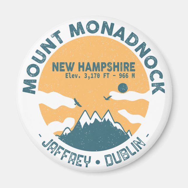Íman Monadnock New Hampshire - Retro Vintage (Frente)