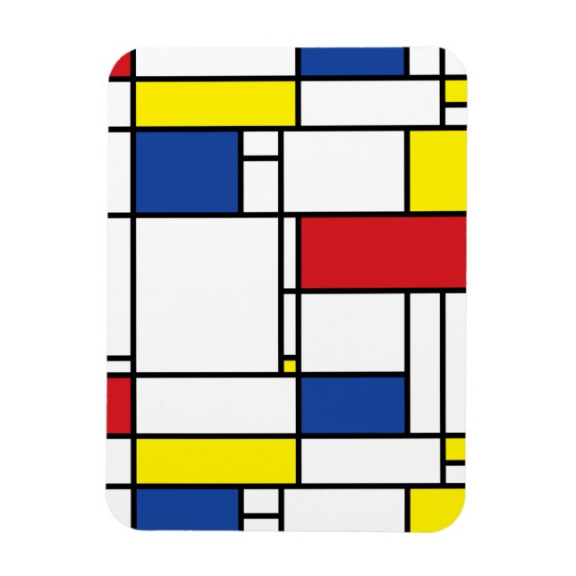 Íman Mondrian Minimalist Geométrico De Stijl Modern Art (Vertical)