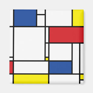 Íman Mondrian Minimalist Geométrico De Stijl Modern Art