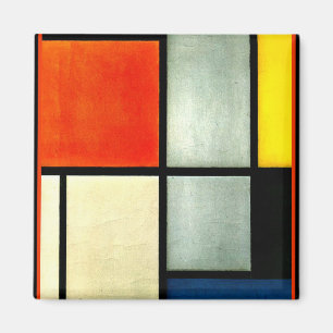 Íman Mondrian - Tableau 3 com laranja, vermelho, amarel