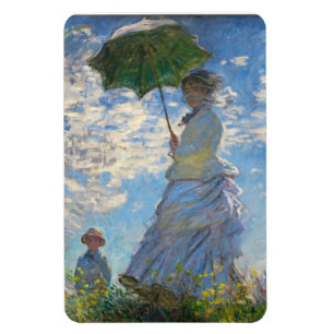 Íman Monet a mulher do passeio com um ímã do parasol
