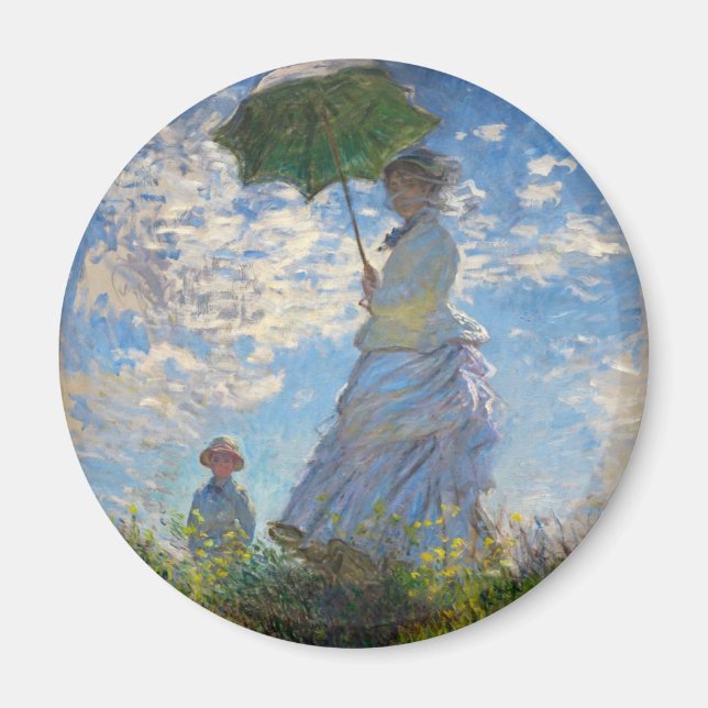 Íman Monet, a promenada mulher com um ímã parasol (Frente)