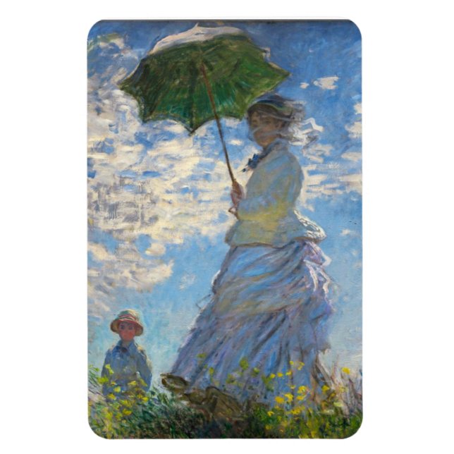 Íman Monet, a promenada mulher com um ímã parasol (Vertical)