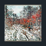 Íman Monet - Caminho através da Floresta, Efeito da Nev<br><div class="desc">Caminho pela Floresta,  Efeito de Neve. Famoso quadro do artista impressionista francês Claude Monet.</div>