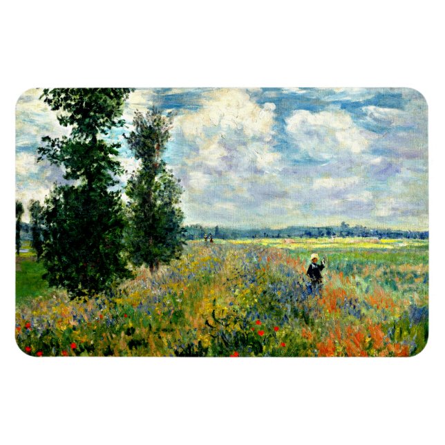 Íman Monet - Poppy Field, Argenteuil, Impressionismo Ar (Horizontal)