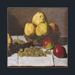 Íman Monet - Vida tranquila com peras e uvas<br><div class="desc">Claude Monet pintando,  Vida Estática com Peras e Uvas.</div>