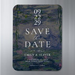 Íman Monet Water Lilies Wedding Save The Date<br><div class="desc">Elegant modern wedding save the date magnet featuring Claude Monet Water Lilies painting</div>