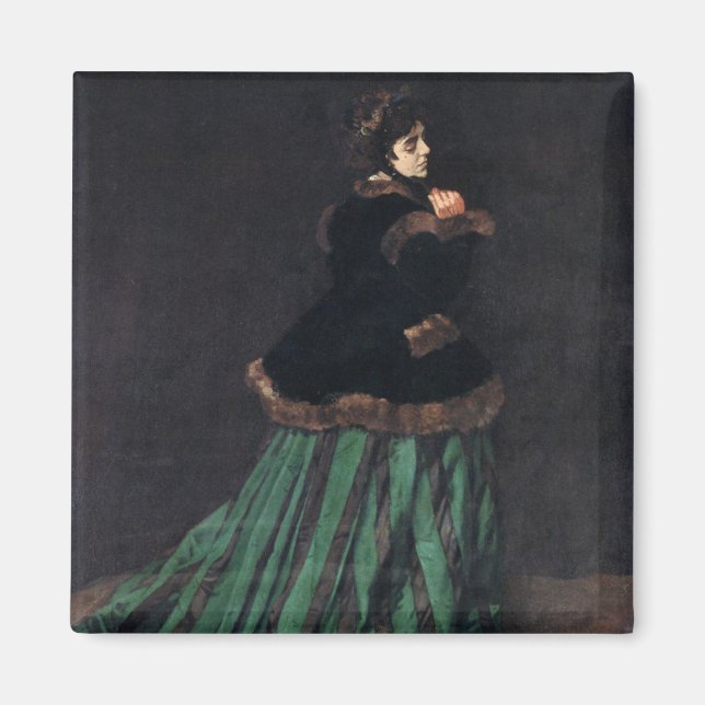 Íman Monet Woman em Vestido Verde (Frente)