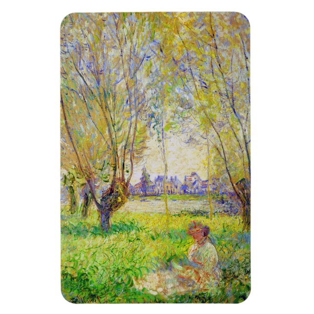 Íman Monet Woman Sentada Sob A Bela Arte Selvagem (Vertical)