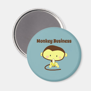 Íman Monkey Business Engraçado Cartoon Monkey Design