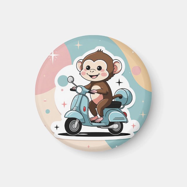 Íman Monkey driving a scooter (Frente)
