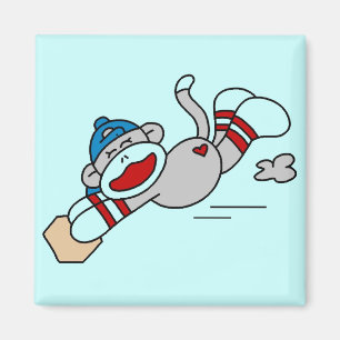 Íman Monkey o mergulho do basebol no camiseta e em