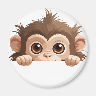 Íman Monkey Peeking Bonito Adorável Cartografia De Anim