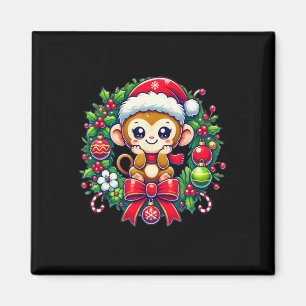 Íman Monkey Santa Hat Natal