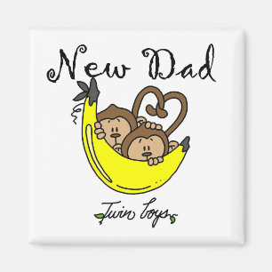 Íman Monkeys o pai do camiseta e de presentes gêmeos