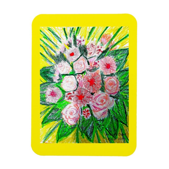 Íman Monocromático, Rosas, Dianthus caryophyllus,  Gerb (Vertical)