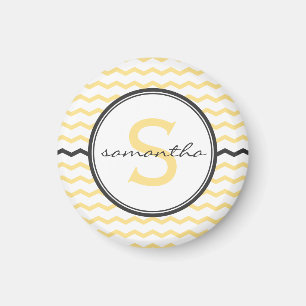 Íman Monograma amarelo de Chevron