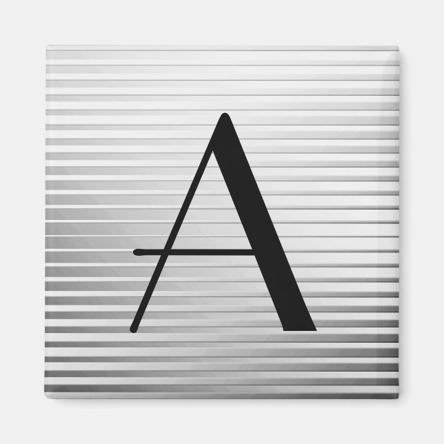 Íman Monograma Arte Deco Silver Stin (Frente)