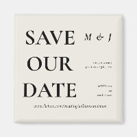 Monograma Beige Contemporâneo Salve nossa Data