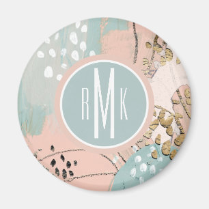 Íman Monograma  Blush e Dourado I