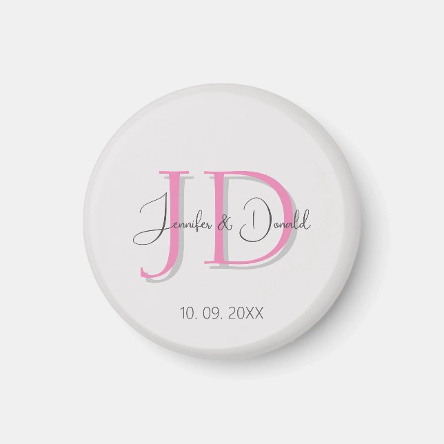 Íman Monograma clássico de tendências da caligrafia (Frente)