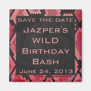 Íman Monograma Cobra Estampa Preto e Vermelho