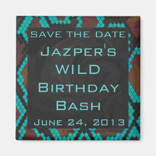 Íman Monograma Cobra Marrom e Estampa Azul Verde