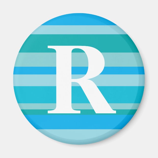 Íman Monograma com Fundo Colorido - R (Frente)