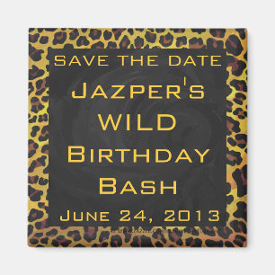 Íman Monograma com Leopardo Castanho e Amarelo