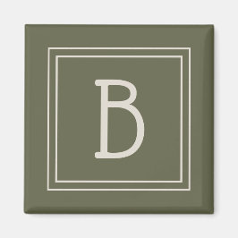 Íman Monograma Costeiro de Moisés Verde e Branco Esquer