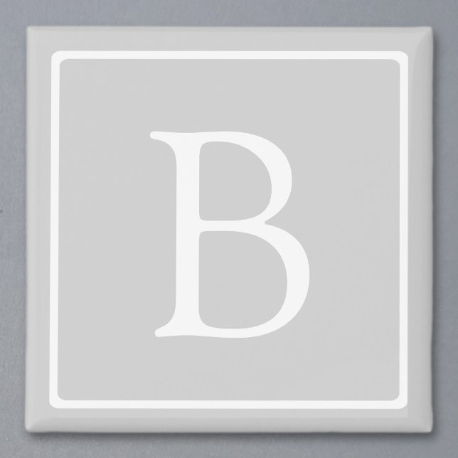 Íman Monograma de Cinzas leves simples (Criador carregado)