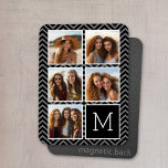 Íman Monograma de Colagem de Fotos do Instagram Branco<br><div class="desc">O plano de fundo inclui um padrão de canal opcional - Use cinco fotos quadradas para criar um presente exclusivo e pessoal. Ou você pode ficar com o filhote hipster e fazer uma moda. Se precisar ajustar as fotos,  clique na ferramenta personalizar para fazer alterações.</div>