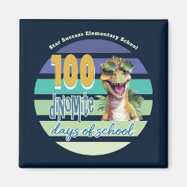 Íman Monograma de Dinossauro de 100 Dias de Escola