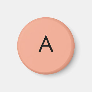 Íman Monograma de Letra Personalizada Rosa Bege