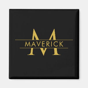 Íman Monograma de Nome Personalizado Elegante Decorativ
