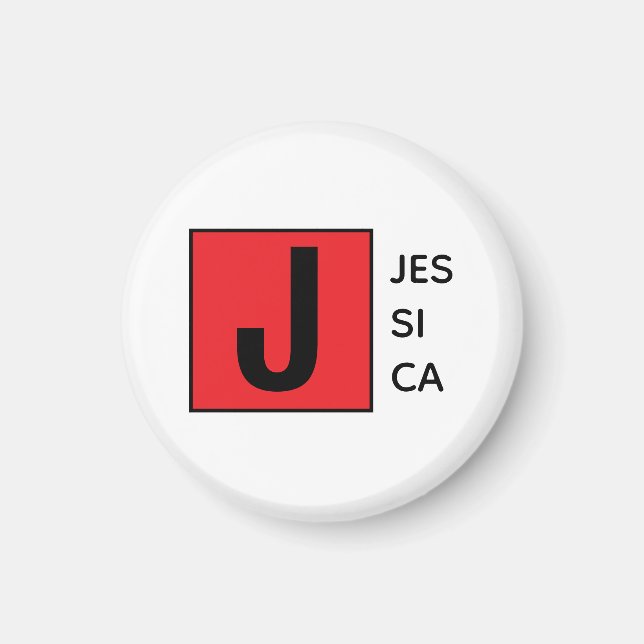 Íman Monograma de Nome Profissional Simples Elegante Mo (Frente)