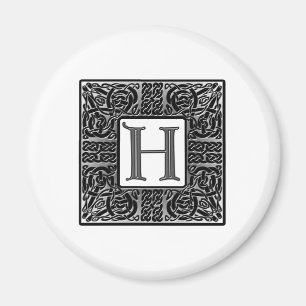Íman Monograma de prata do céltico "H"