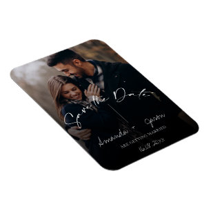 Íman Monograma de Sobreposição de Texto em Branco Dois 