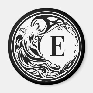 Íman Monograma do Lobo Tribal